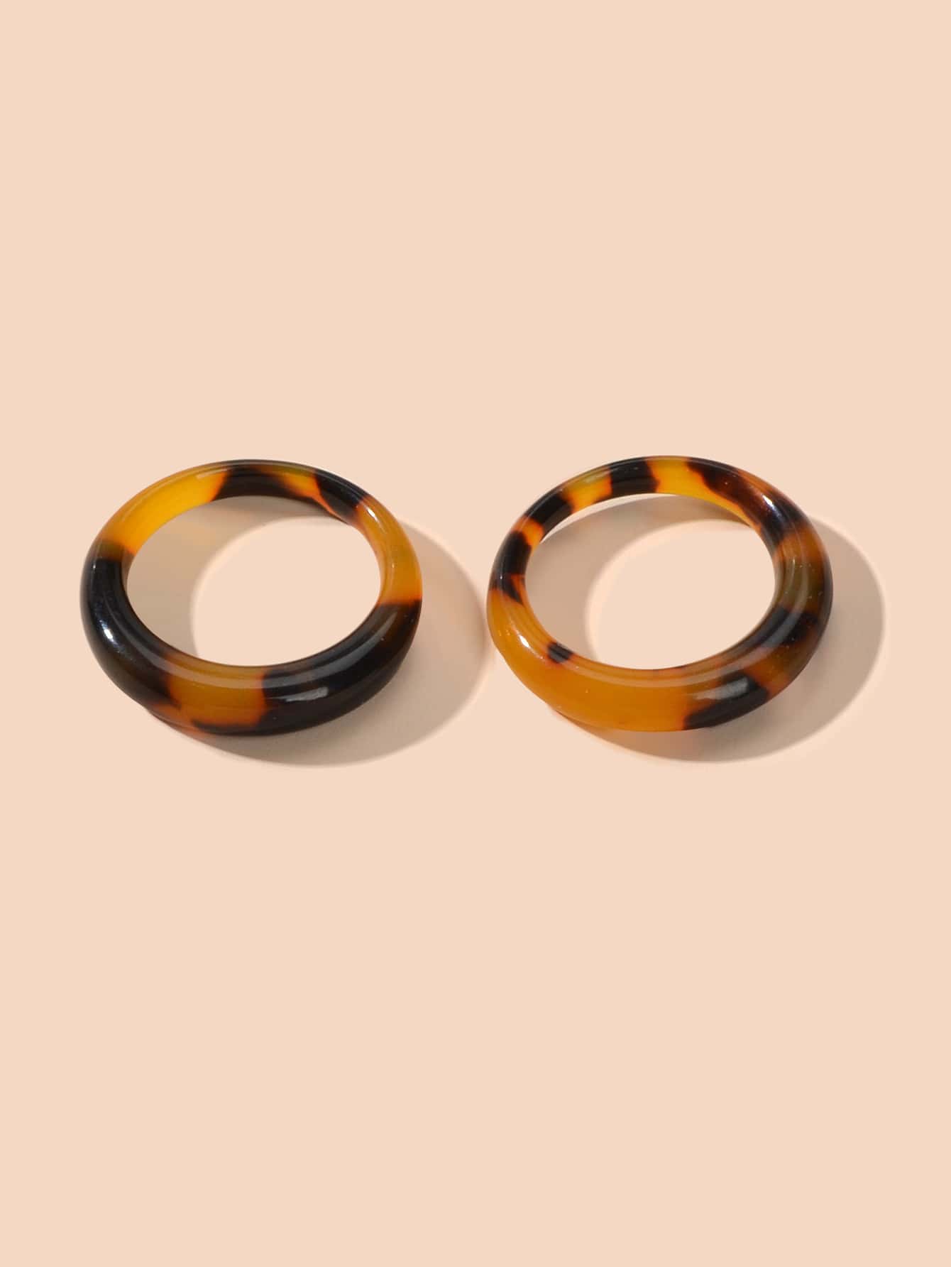 2 pcs Boho Retro Chic Resin Leopard Finger Knuckle Rings Women Teens Accessories-1