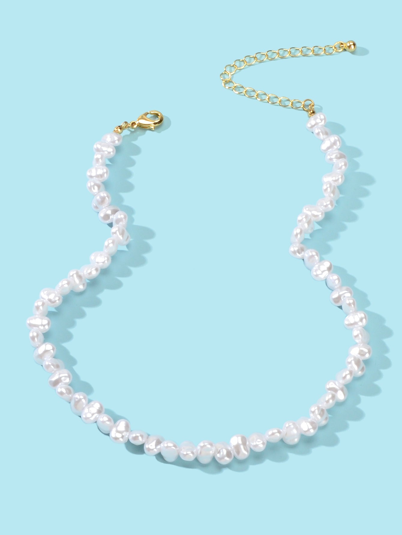 Wedding Birthday Anniversary Jewellery Artificial Irregular Short Pearl Necklace-1