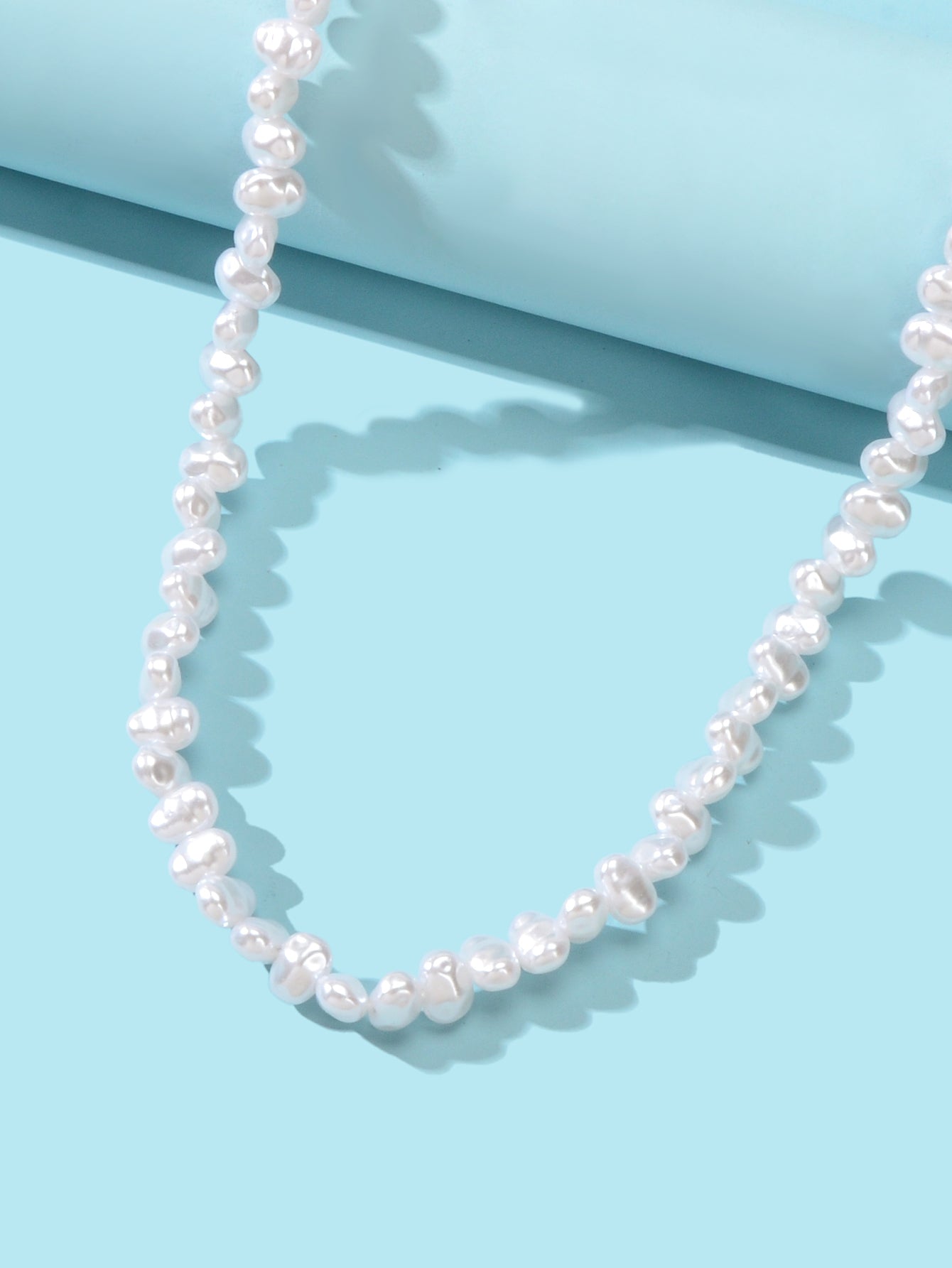 Wedding Birthday Anniversary Jewellery Artificial Irregular Short Pearl Necklace-2