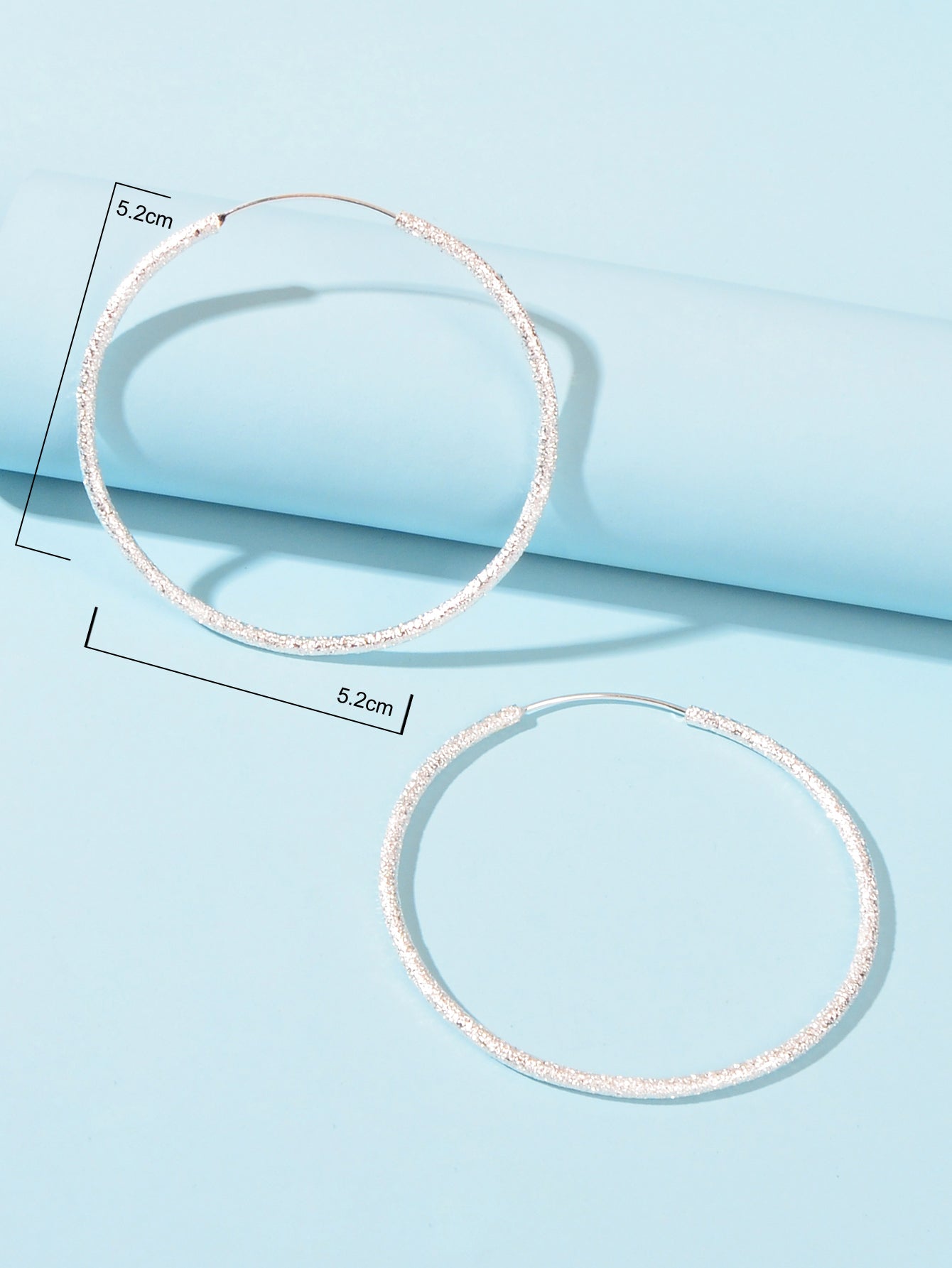 Silver Big Large Circle Huggie Hoop Earrings Women Bff Birthday Minimalist Gifts