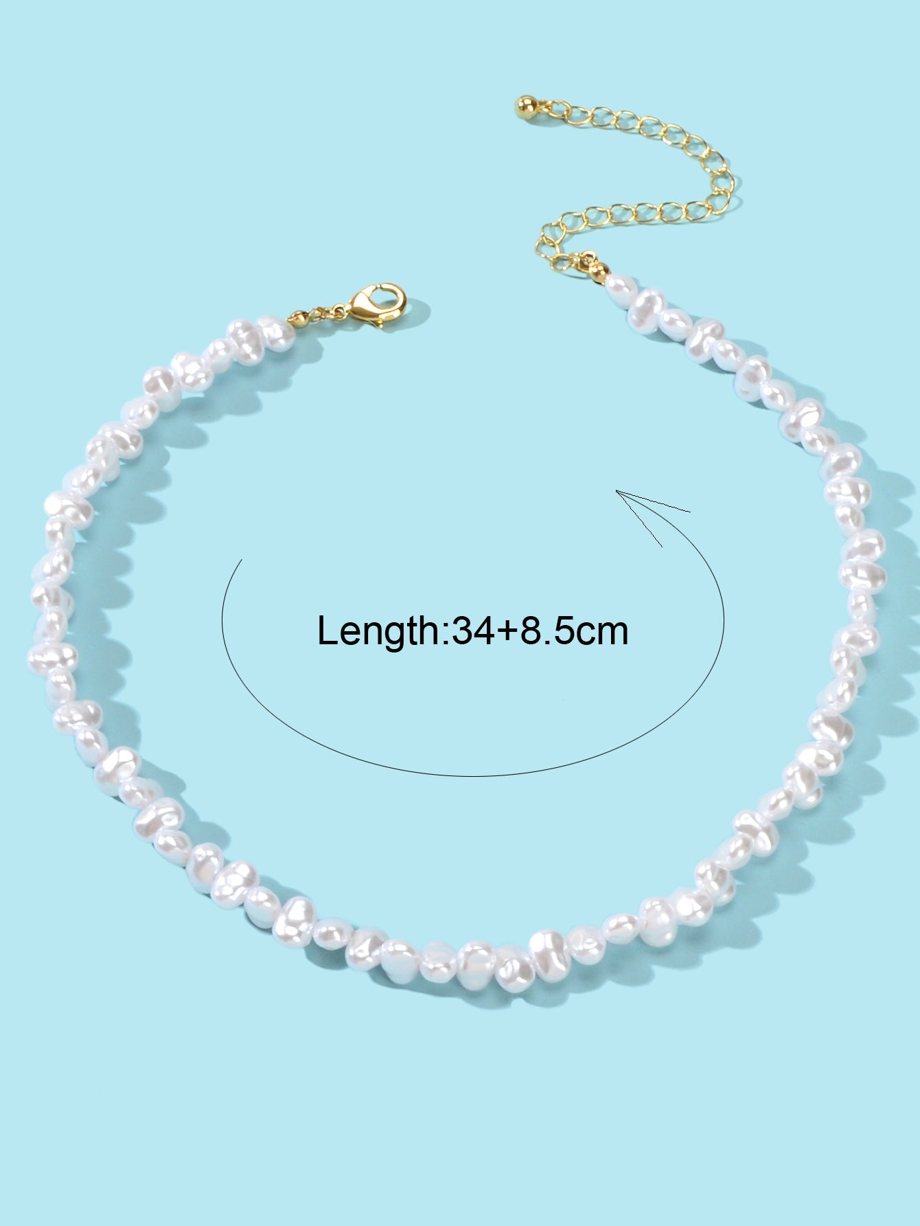 Wedding Birthday Anniversary Jewellery Artificial Irregular Short Pearl Necklace-3