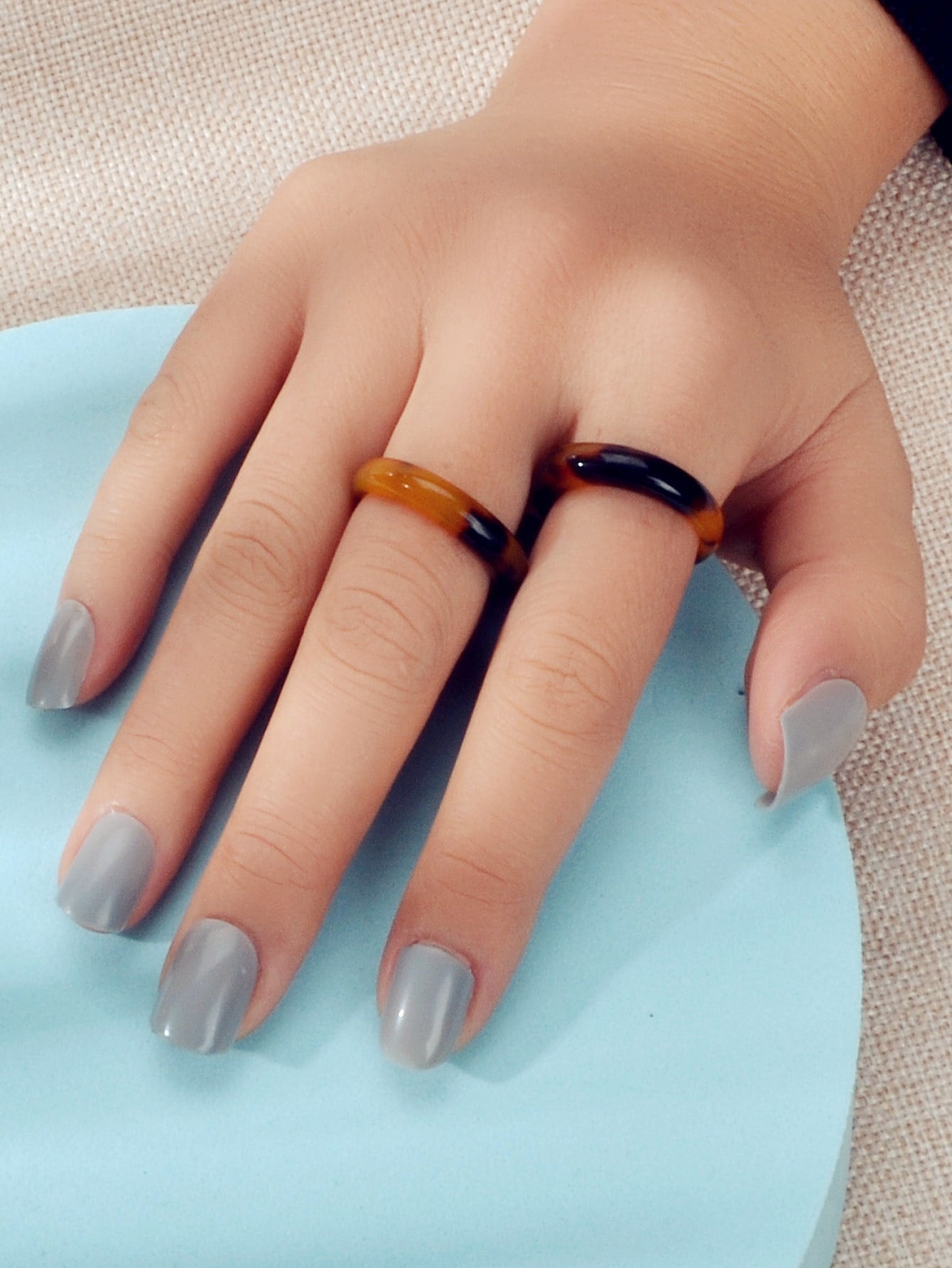 2 pcs Boho Retro Chic Resin Leopard Finger Knuckle Rings Women Teens Accessories-3