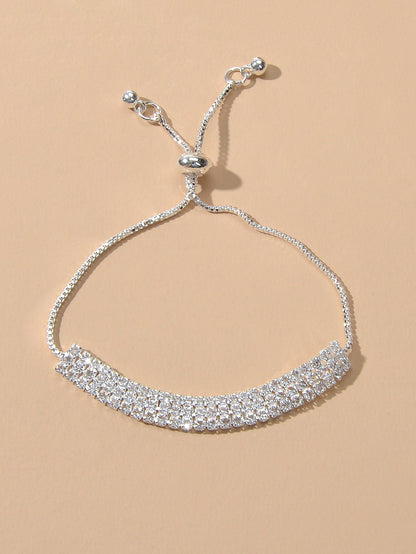 Classic Brilliant Rhinestone Adjustable Slider Tennis Bracelet Party Jewellery-2