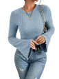 MOLERANI Womens Long Bell Sleeve T-Shirts Top Fall Pullover for Women - Lightweight,Knit,Crewneck,Going Out,Fall Fashion 2025