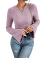 MOLERANI Womens Long Bell Sleeve T-Shirts Top Fall Pullover for Women - Lightweight,Knit,Crewneck,Going Out,Fall Fashion 2025