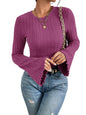 MOLERANI Womens Long Bell Sleeve T-Shirts Top Fall Pullover for Women - Lightweight,Knit,Crewneck,Going Out,Fall Fashion 2025