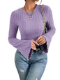 MOLERANI Womens Long Bell Sleeve T-Shirts Top Fall Pullover for Women - Lightweight,Knit,Crewneck,Going Out,Fall Fashion 2025