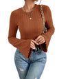 MOLERANI Womens Long Bell Sleeve T-Shirts Top Fall Pullover for Women - Lightweight,Knit,Crewneck,Going Out,Fall Fashion 2025