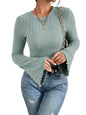 MOLERANI Womens Long Bell Sleeve T-Shirts Top Fall Pullover for Women - Lightweight,Knit,Crewneck,Going Out,Fall Fashion 2025