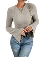 MOLERANI Womens Long Bell Sleeve T-Shirts Top Fall Pullover for Women - Lightweight,Knit,Crewneck,Going Out,Fall Fashion 2025