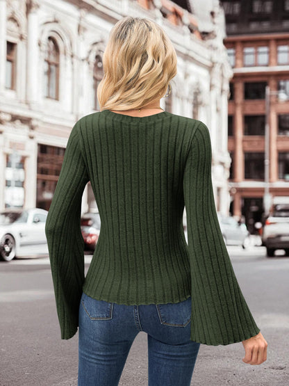 MOLERANI Womens Long Bell Sleeve T-Shirts Top Fall Pullover for Women - Lightweight,Knit,Crewneck,Going Out,Fall Fashion 2025