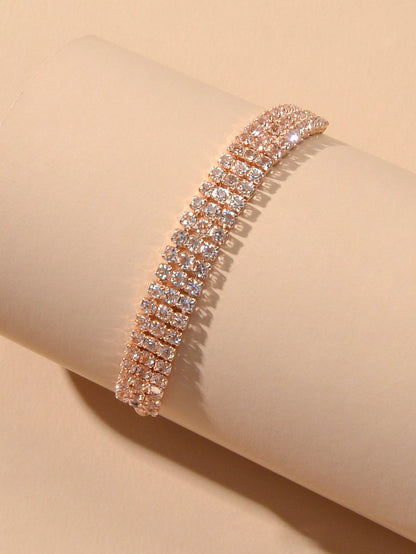 Classic Brilliant Rhinestone Adjustable Slider Tennis Bracelet Party Jewellery-4